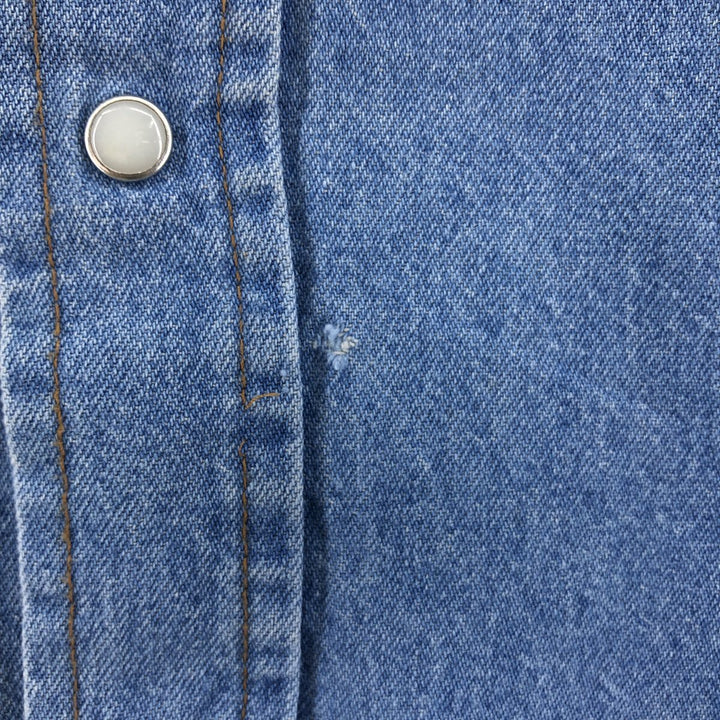Vintage 90'S Wrangler Long Sleeve Denim Western Shirt, Men's Size XL cotton blue type Vintage Second Hand
