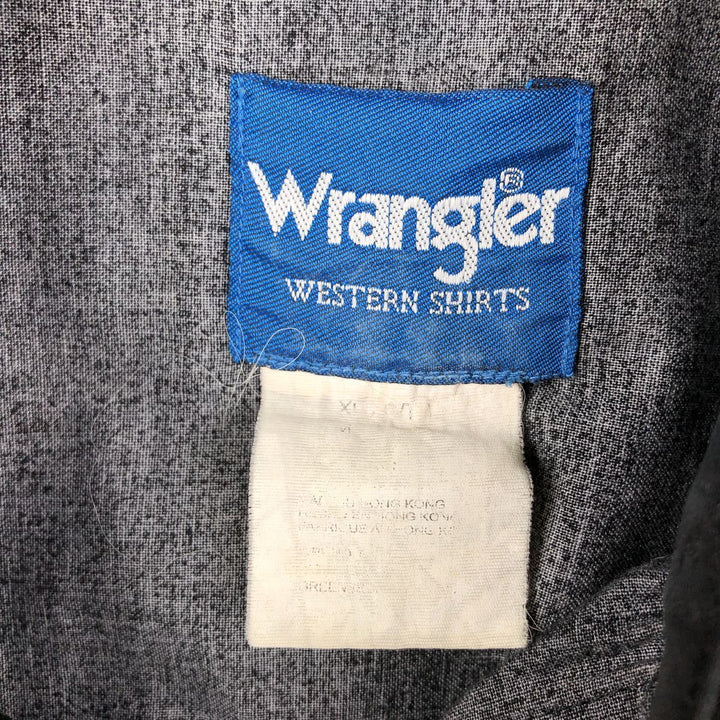 Wrangler All-Over Print Long Sleeve Western Shirt, Men's XL unclear black type Vintage Second Hand