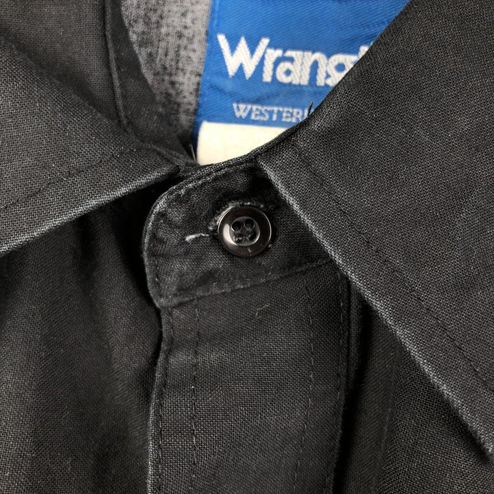 Wrangler All-Over Print Long Sleeve Western Shirt, Men's XL unclear black type Vintage Second Hand