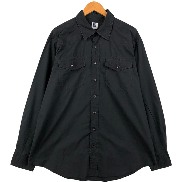 GAP Men's Long Sleeve Western Shirt, Size XL cotton black type Vintage Second Hand