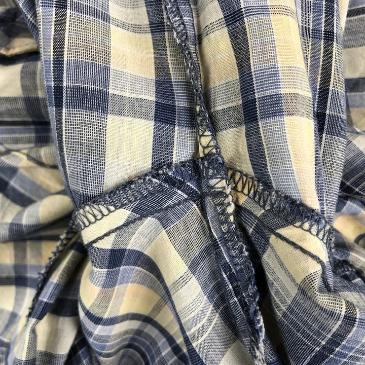 Wrangler Western Shirts Check Pattern Long Sleeve Western Shirt Men's Size Medium unclear blue type Vintage Second Hand