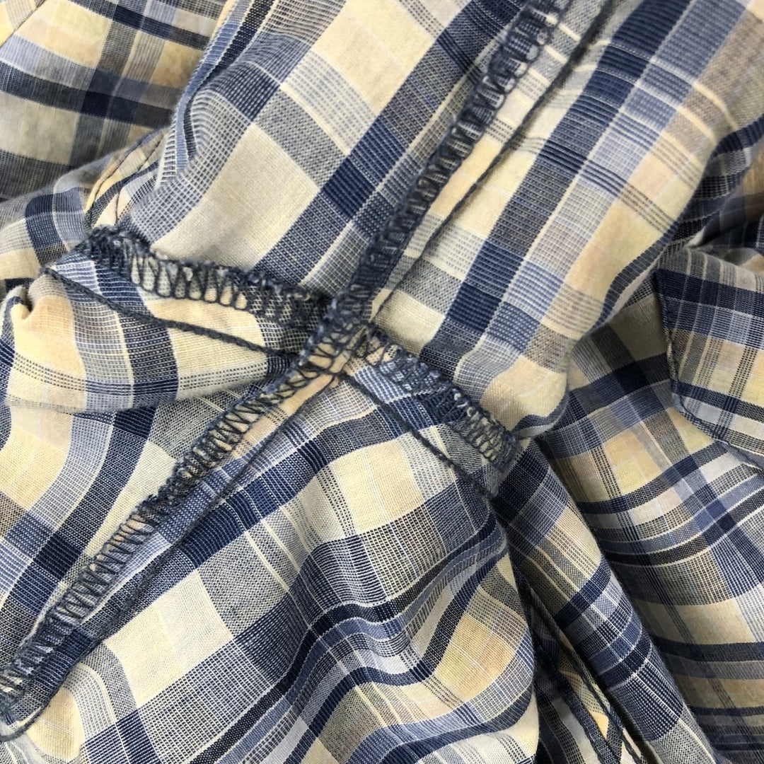 Wrangler Western Shirts Check Pattern Long Sleeve Western Shirt Men's Size Medium unclear blue type Vintage Second Hand