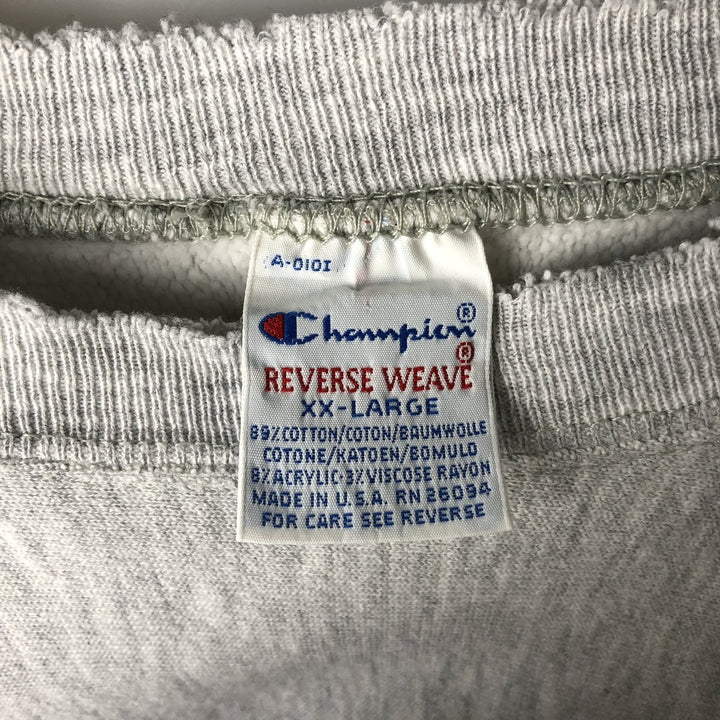 90'S Champion Reverse Weave University of Wisconsin College Sweatshirt with Embroidered Tag, Made in USA cotton gray type Vintage Second Hand