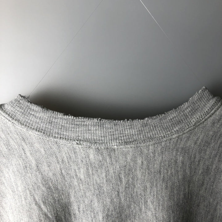 90'S Champion Reverse Weave University of Wisconsin College Sweatshirt with Embroidered Tag, Made in USA cotton gray type Vintage Second Hand