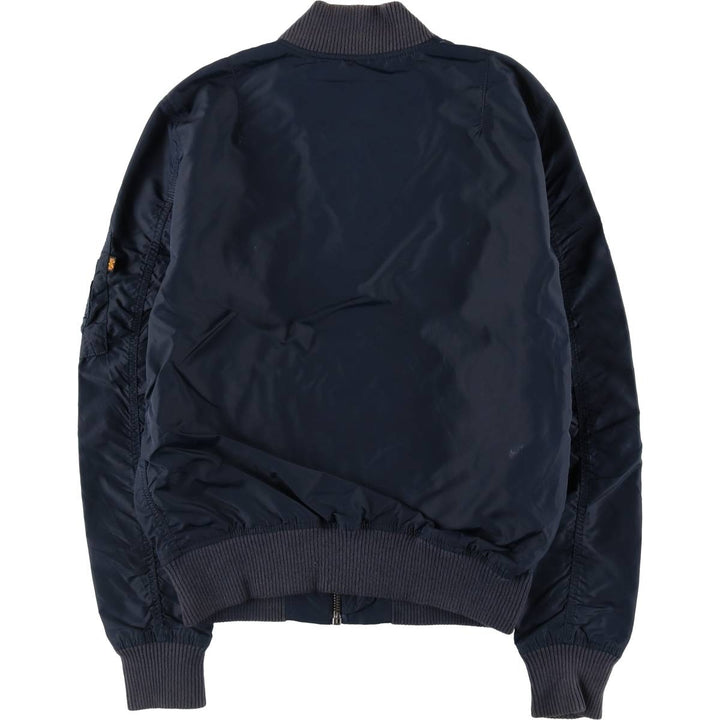 Civilian Alpha MA-1 Type Military Flight Jacket Men's M Size Nylon navy blue type Vintage Second Hand