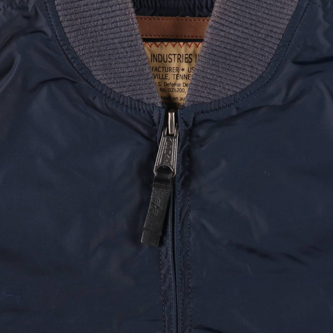 Civilian Alpha MA-1 Type Military Flight Jacket Men's M Size Nylon navy blue type Vintage Second Hand