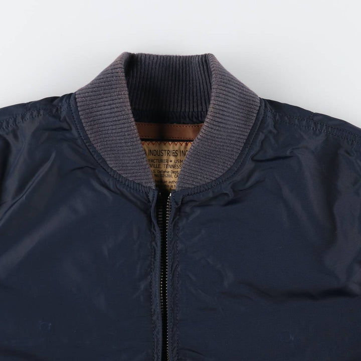 Civilian Alpha MA-1 Type Military Flight Jacket Men's M Size Nylon navy blue type Vintage Second Hand