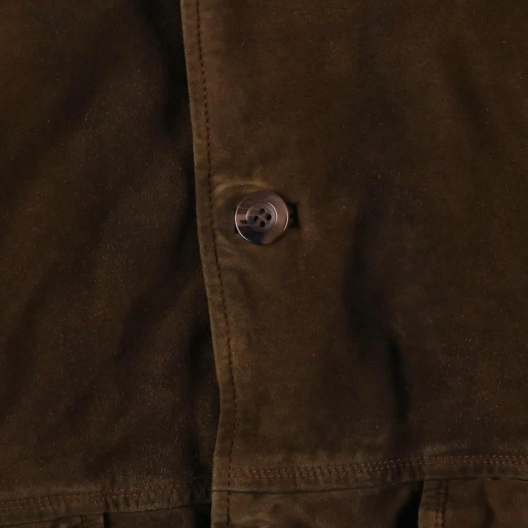 HI-BUXTER suede leather blouson, men's size M, vintage Genuine Leather Suede Leather brown type Vintage Second Hand