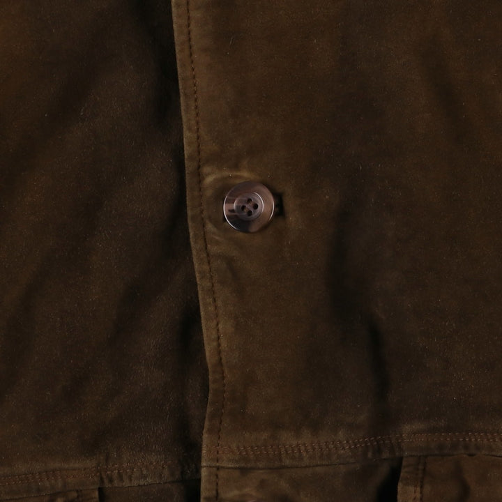 HI-BUXTER suede leather blouson, men's size M, vintage Genuine Leather Suede Leather brown type Vintage Second Hand