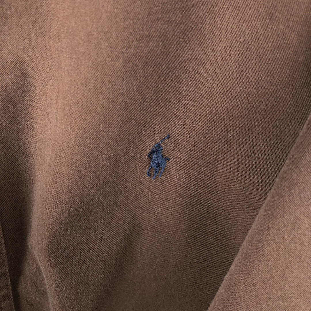 Ralph Lauren BLAIRE long sleeve button down shirt, men's XL size cotton brown type Vintage Second Hand