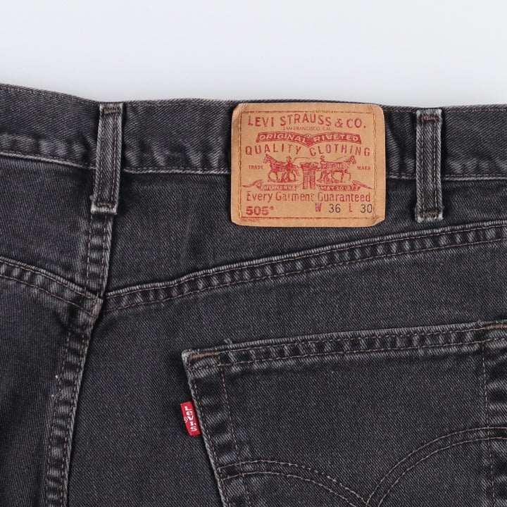 2000'S Levi's 505 Regular Fit Straight Leg Black Denim Tapered Denim Pants, Made in Canada, Men's Size 36 cotton black type Vintage Second Hand
