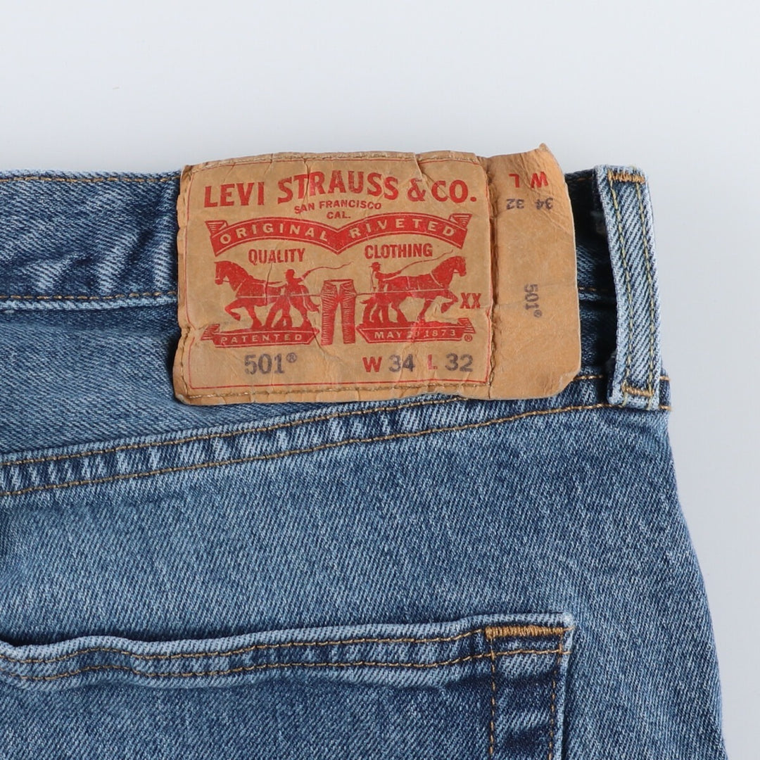 Levi's 501 straight denim pants for men, size W35 cotton blue type Vintage Second Hand