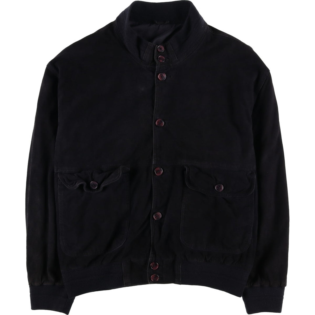 Vintage Balster Jacket, Suede Leather Blouson, Men's XL Genuine Leather Suede Leather black type Vintage Second Hand
