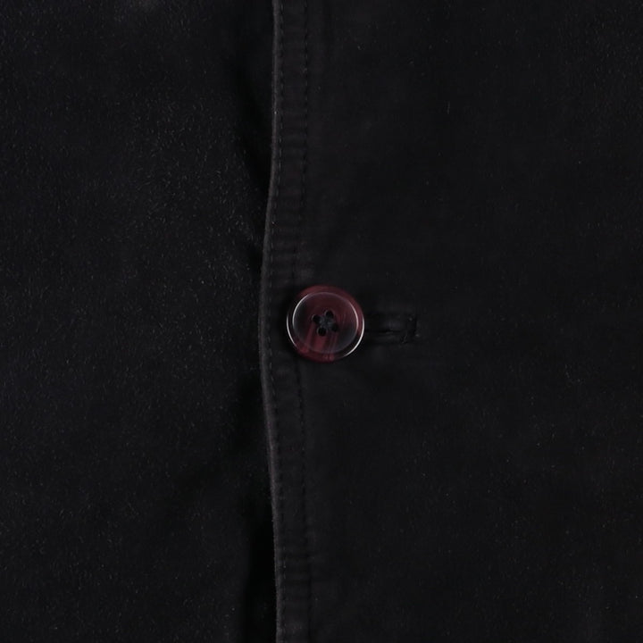 Vintage Balster Jacket, Suede Leather Blouson, Men's XL Genuine Leather Suede Leather black type Vintage Second Hand