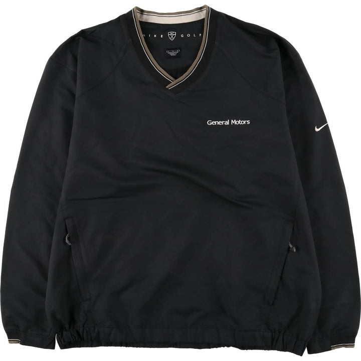 Nike Golf General Motors V-neck warm-up pullover, men's size L polyester black type Vintage Second Hand