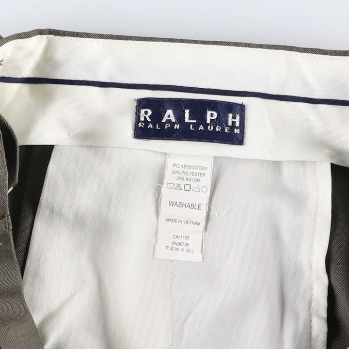 Vintage 90'S Ralph Lauren RALPH two-pleat slacks, men's size W32. polyester Charcoal Vintage Second Hand