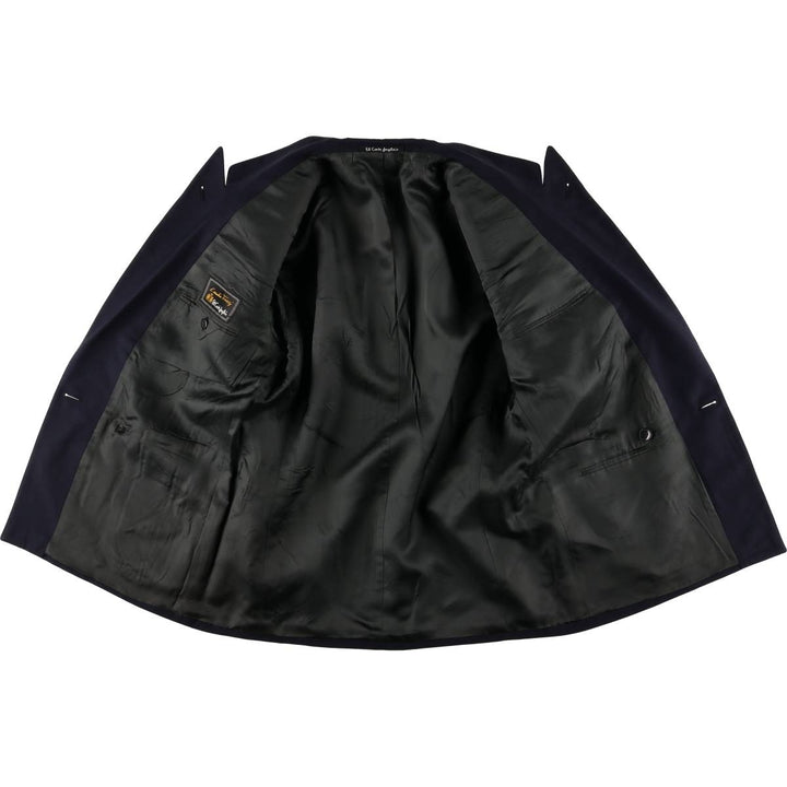 El Corte Ingles Emidio Tucci double-breasted peak lapel navy blazer, men's size L wool navy blue type Vintage Second Hand