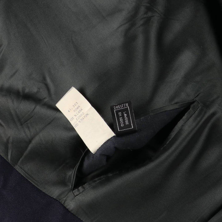 El Corte Ingles Emidio Tucci double-breasted peak lapel navy blazer, men's size L wool navy blue type Vintage Second Hand