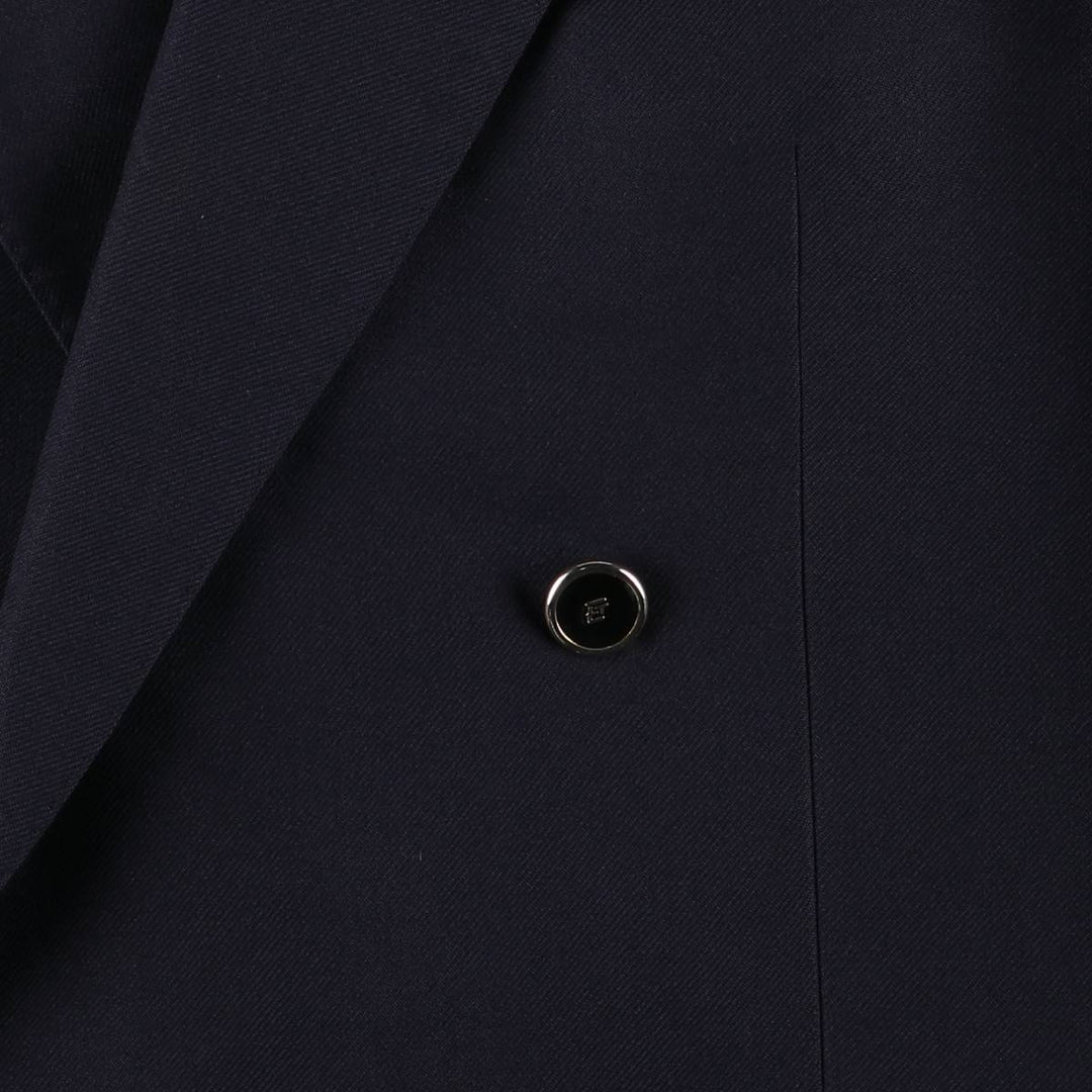 El Corte Ingles Emidio Tucci double-breasted peak lapel navy blazer, men's size L wool navy blue type Vintage Second Hand