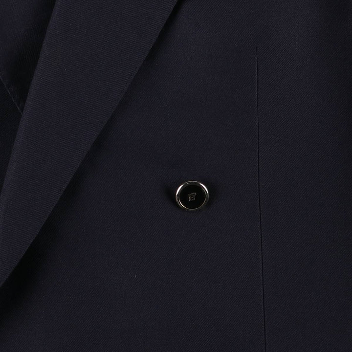 El Corte Ingles Emidio Tucci double-breasted peak lapel navy blazer, men's size L wool navy blue type Vintage Second Hand