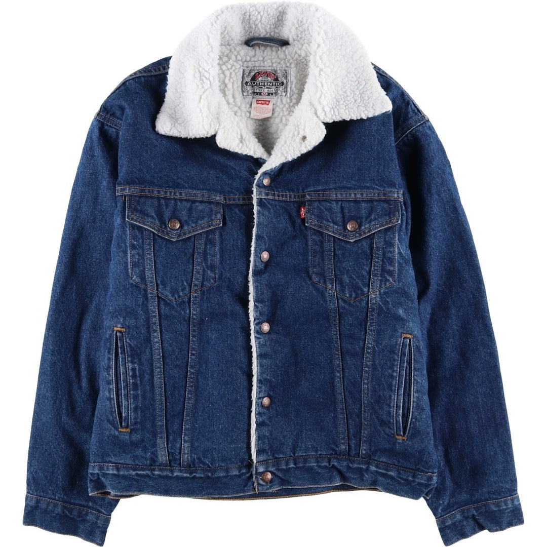 90'S Levi's 70609-0216 Denim Boa Jacket, Men's Size Medium cotton blue type Vintage Second Hand