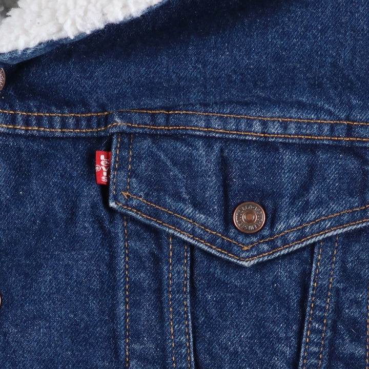 90'S Levi's 70609-0216 Denim Boa Jacket, Men's Size Medium cotton blue type Vintage Second Hand