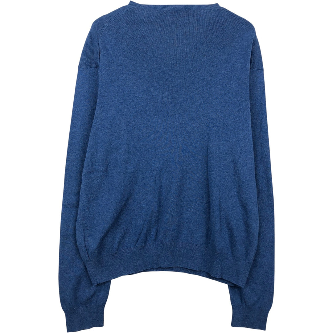 Ralph Lauren POLO RALPH LAUREN PIMA COTTON V-neck Pima cotton knit sweater, men's size L Pima Cotton blue type Vintage Second Hand
