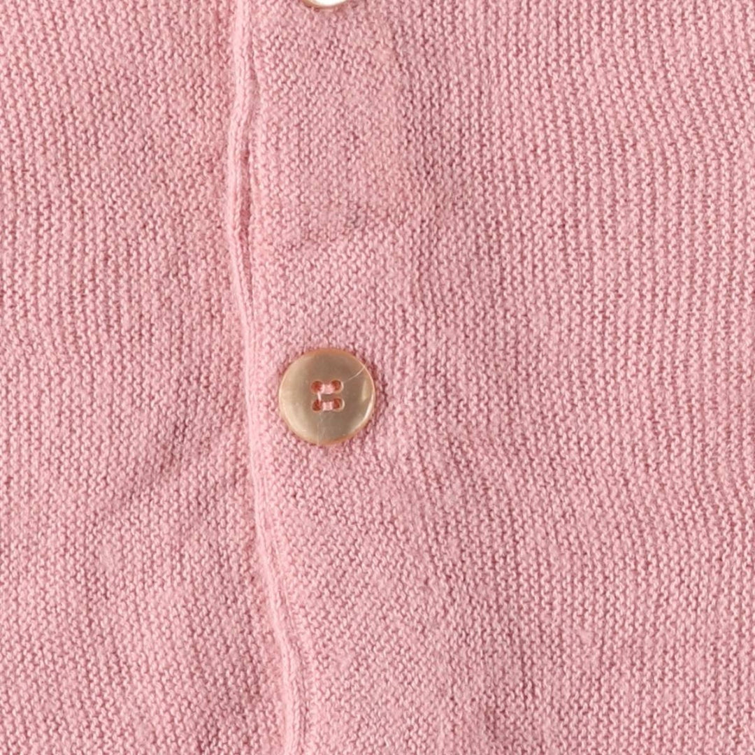 Vintage 70s-80'S JEFFLINK acrylic knit cardigan, made in the USA, size L, men's Oron Acrylic coral Vintage Second Hand