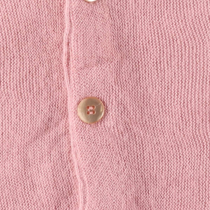 Vintage 70s-80'S JEFFLINK acrylic knit cardigan, made in the USA, size L, men's Oron Acrylic coral Vintage Second Hand