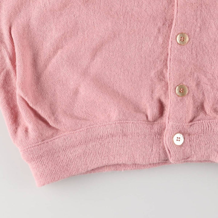 Vintage 70s-80'S JEFFLINK acrylic knit cardigan, made in the USA, size L, men's Oron Acrylic coral Vintage Second Hand
