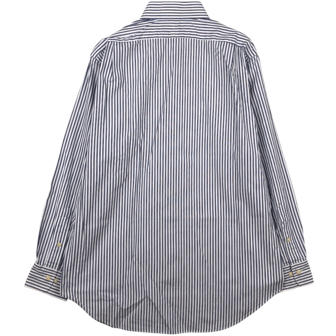 Ralph Lauren REGENT CLASSIC FIT Wide Collar Long Sleeve Cotton Stripe Shirt, Men's Size M (approx.) cotton white type Vintage Second Hand