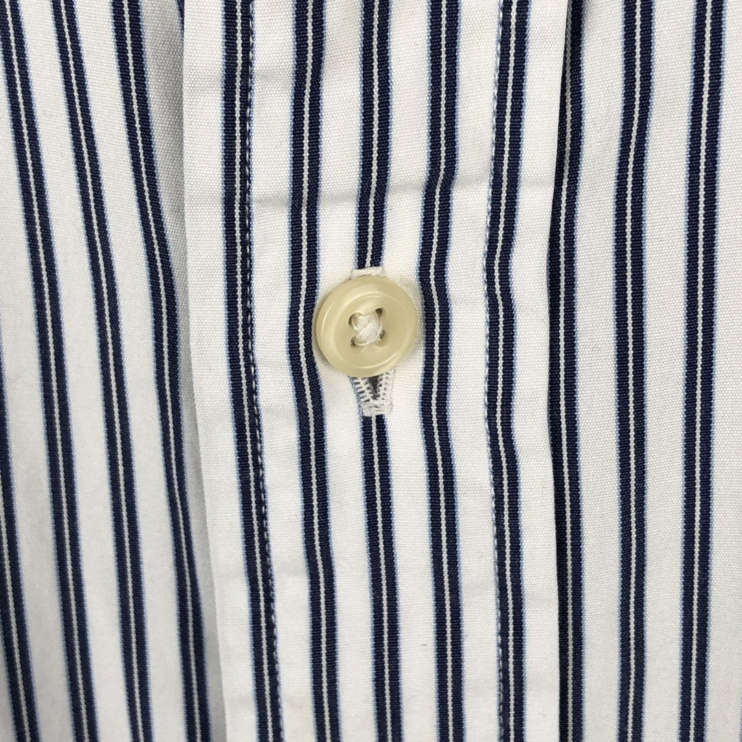 Ralph Lauren REGENT CLASSIC FIT Wide Collar Long Sleeve Cotton Stripe Shirt, Men's Size M (approx.) cotton white type Vintage Second Hand