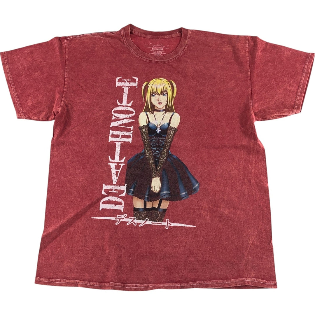 DEATH NOTE Misa Misa Anime Character Print T-Shirt Men's M size cotton red type reddish brown Vintage Second Hand