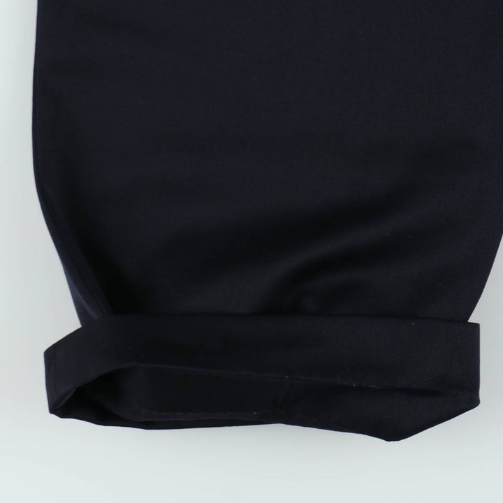 Zanella Three-Pleat Wool Trousers, Italian Made, Men's Size W34 (approx.), Vintage wool navy blue type Vintage Second Hand