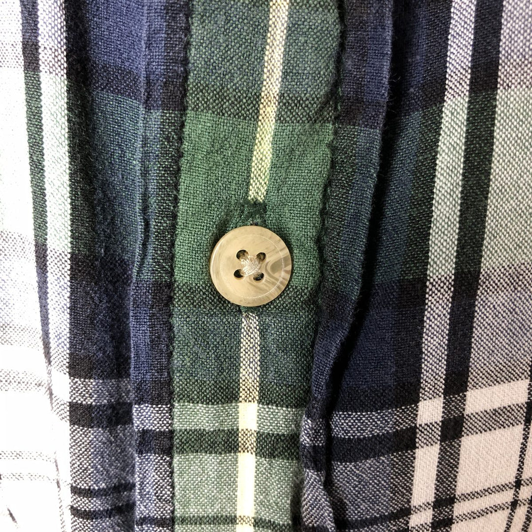 90'S GAP Old Gap Short Sleeve Button Down Check Shirt Men's L Size Vintage cotton green type Vintage Second Hand