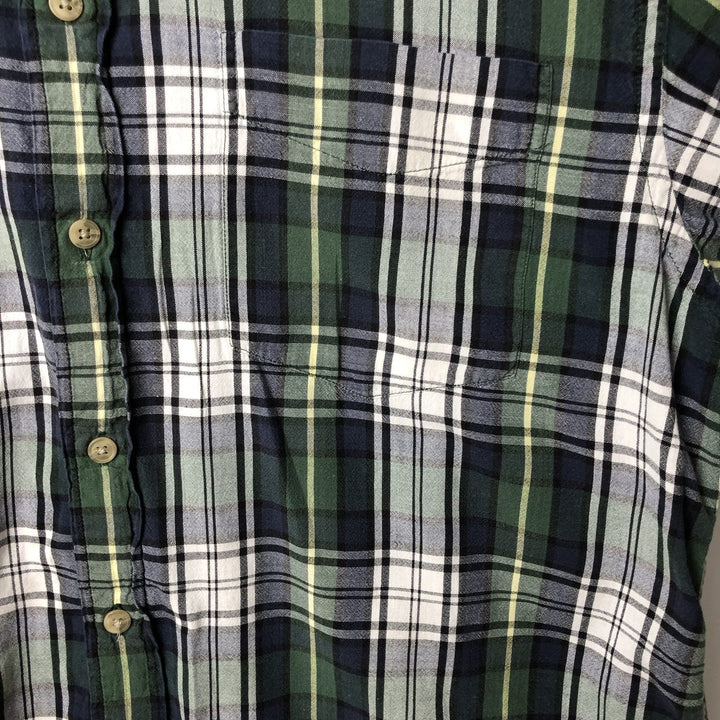 90'S GAP Old Gap Short Sleeve Button Down Check Shirt Men's L Size Vintage cotton green type Vintage Second Hand