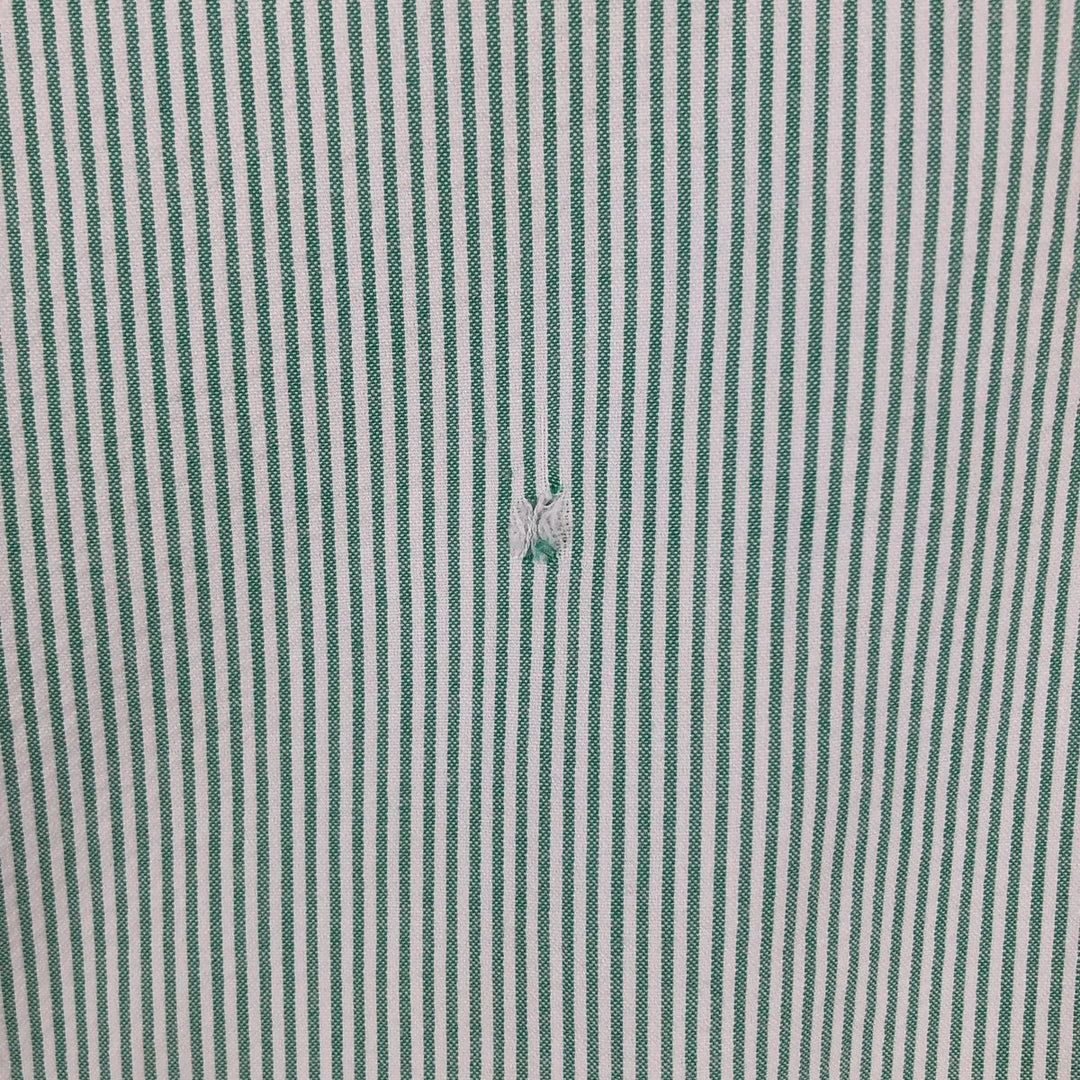 90s-00'S L.L.Bean Traditional Fit Short-Sleeve Button-Down Striped Shirt, Men's Size M (approx.), Vintage cotton green type Vintage Second Hand