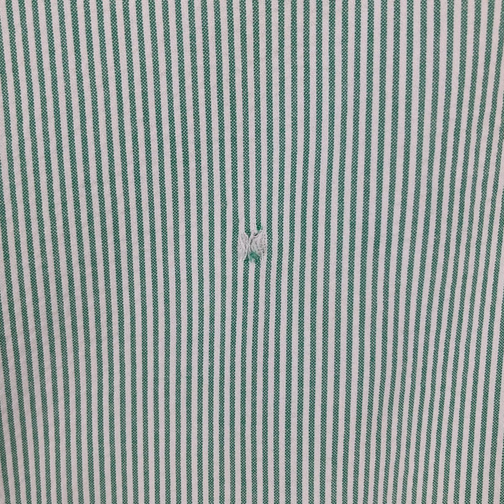 90s-00'S L.L.Bean Traditional Fit Short-Sleeve Button-Down Striped Shirt, Men's Size M (approx.), Vintage cotton green type Vintage Second Hand