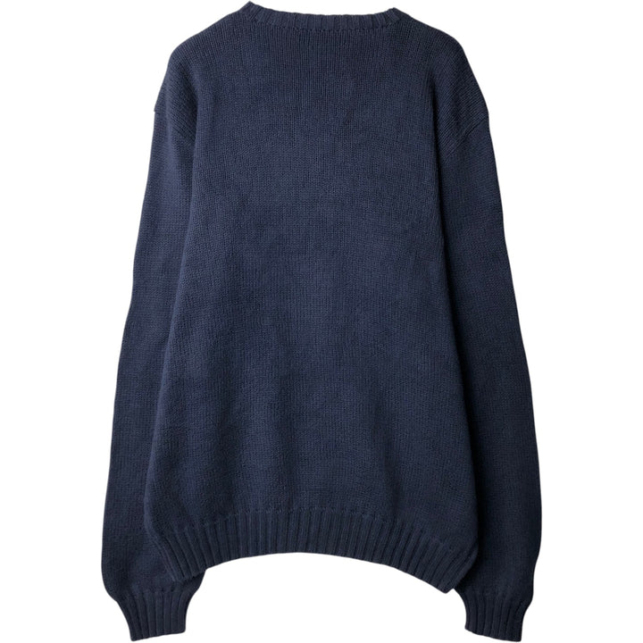 Ralph Lauren POLO by Ralph Lauren Cotton Knit Sweater Men's M Size cotton navy blue type Vintage Second Hand