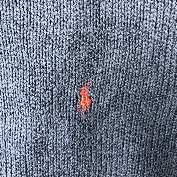 Ralph Lauren POLO by Ralph Lauren Cotton Knit Sweater Men's M Size cotton navy blue type Vintage Second Hand