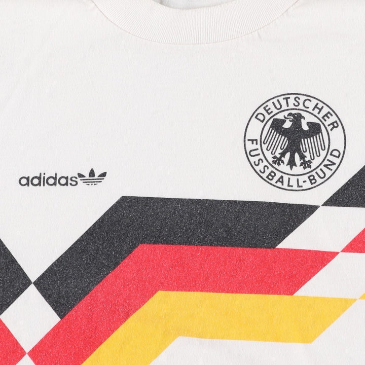 1980'S Adidas Germany National Team Sports Print T-Shirt, Men's Size L (approx.), Vintage cotton white type Vintage Second Hand
