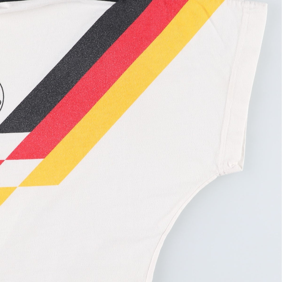 1980'S Adidas Germany National Team Sports Print T-Shirt, Men's Size L (approx.), Vintage cotton white type Vintage Second Hand