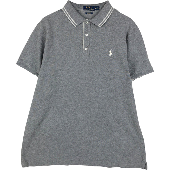 Ralph Lauren POLO RALPH LAUREN CUSTOM FIT short sleeve polo shirt men's XL equivalent cotton gray type Vintage Second Hand