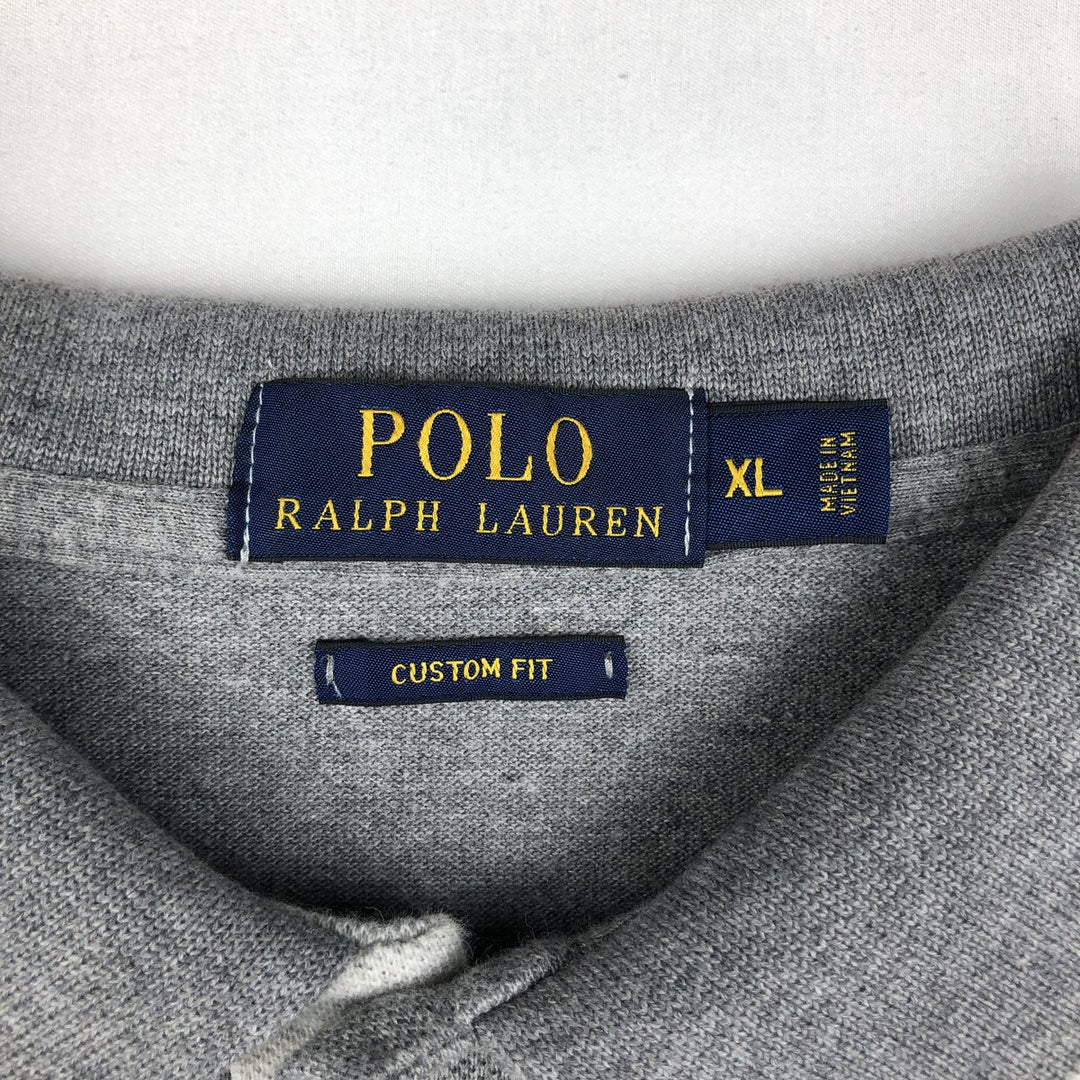 Ralph Lauren POLO RALPH LAUREN CUSTOM FIT short sleeve polo shirt men's XL equivalent cotton gray type Vintage Second Hand