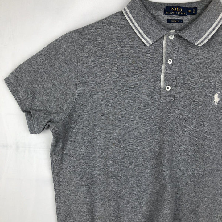 Ralph Lauren POLO RALPH LAUREN CUSTOM FIT short sleeve polo shirt men's XL equivalent cotton gray type Vintage Second Hand
