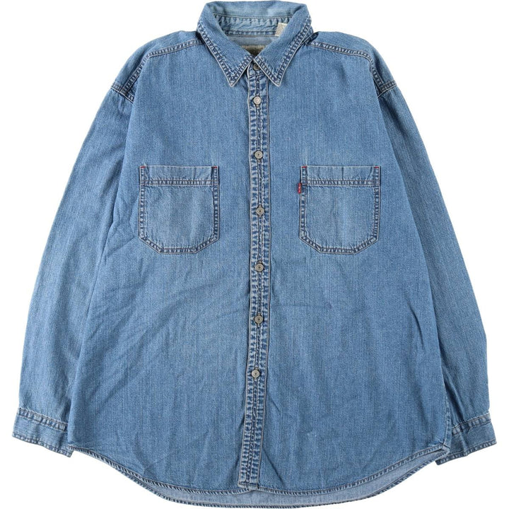 Levi's Red Tab Long Sleeve Denim Shirt, Men's Size XL cotton blue type Vintage Second Hand