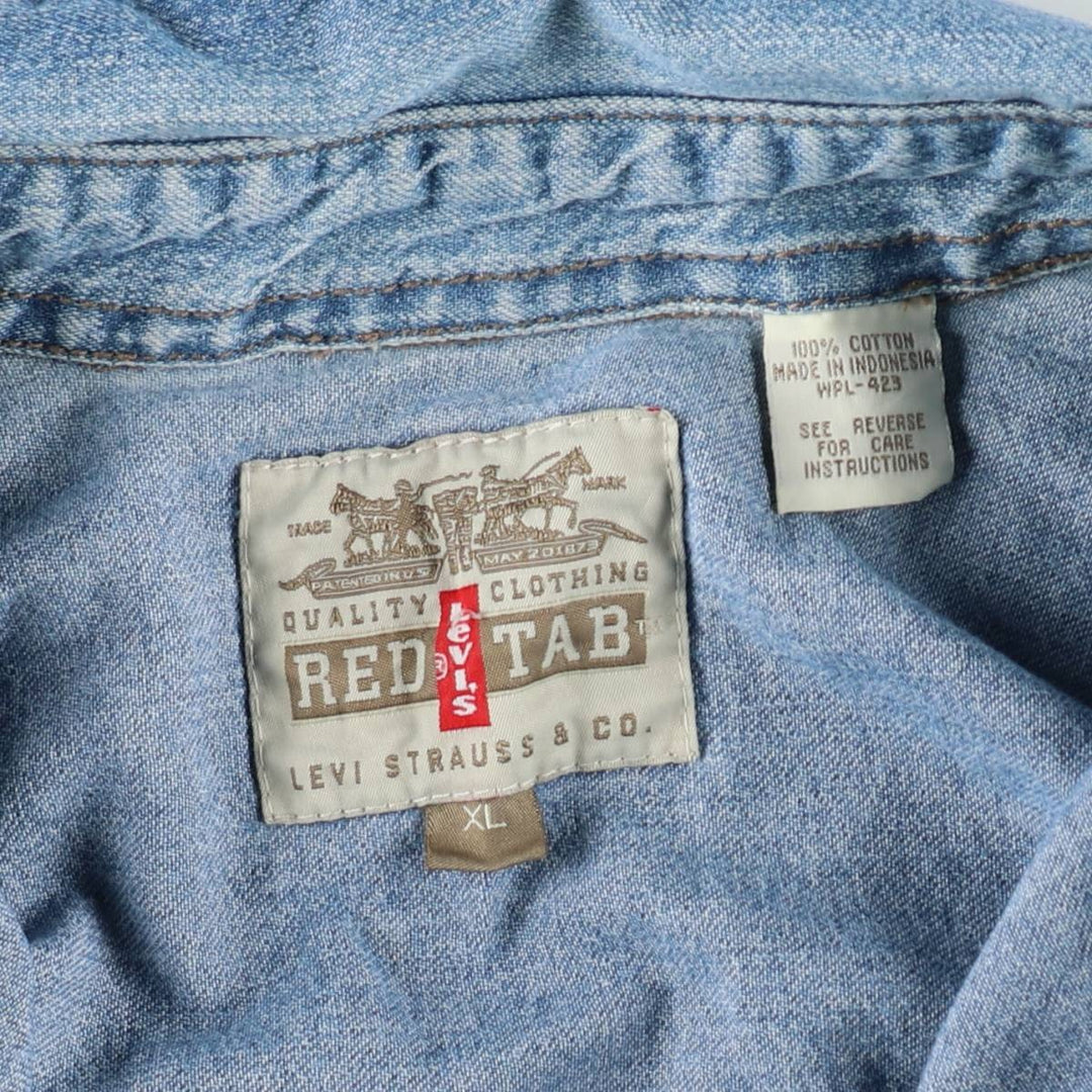 Levi's Red Tab Long Sleeve Denim Shirt, Men's Size XL cotton blue type Vintage Second Hand