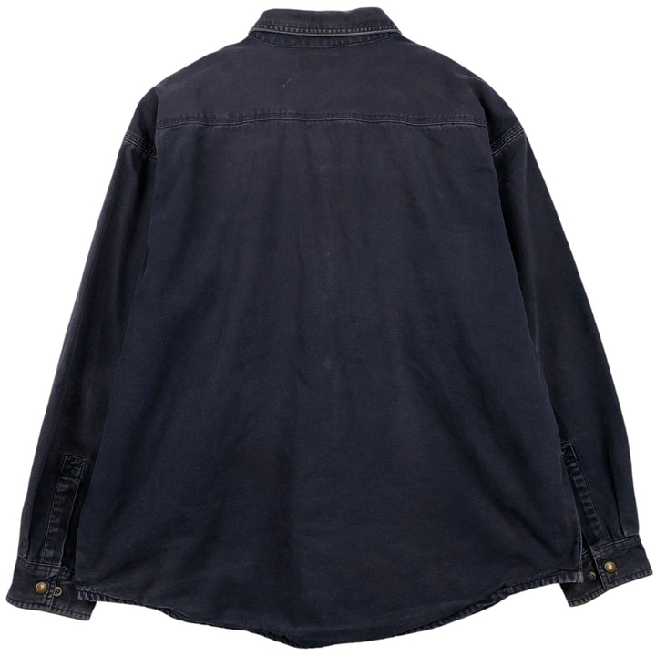 Carhartt Long Sleeve Duck Work Shirt, Men's XL cotton Purple type blue-purple Vintage Second Hand