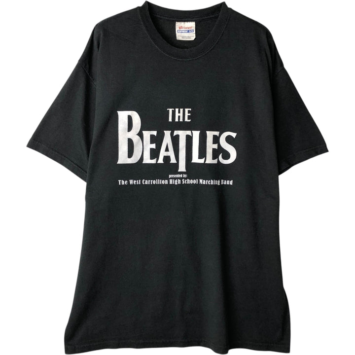 Hanes THE BEATLES Band T-shirt, Men's Size L (approx.) cotton black type Vintage Second Hand
