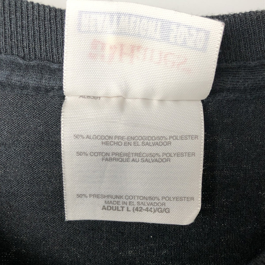 Hanes THE BEATLES Band T-shirt, Men's Size L (approx.) cotton black type Vintage Second Hand